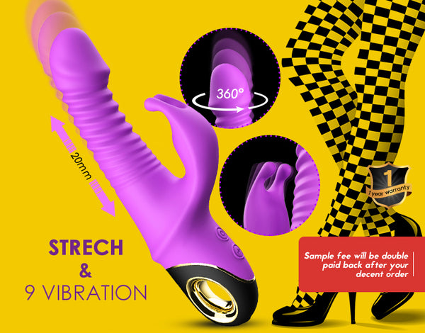 Female Simulation Retractable Vibrator 9-speed Vibration G-point Vibration USB charging Masturbator