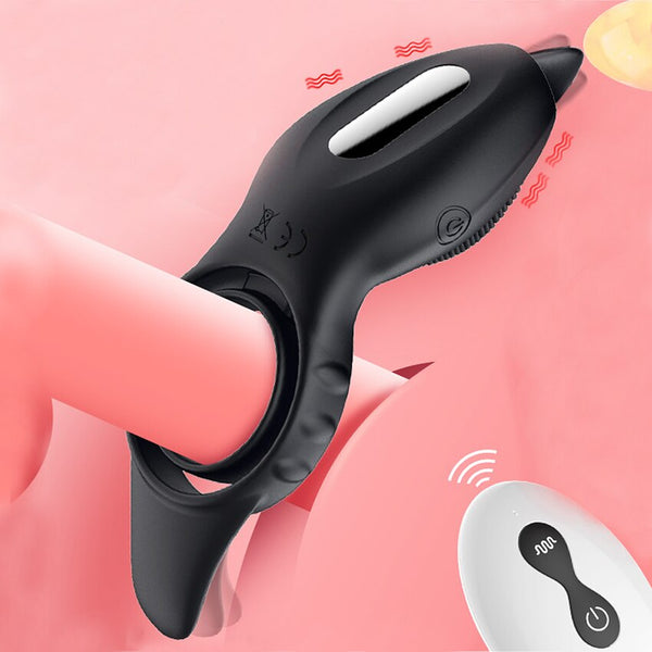 Wireless Remote Locking Ring Vibrator Male Training Delay Ring Couple Pleasure Vibrator