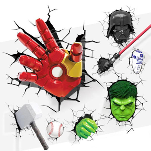 Car Decal Movie Character Marvel Series 3D Realistic Personality Cute Creative Car Stickers Waterproof No damage to the Car body