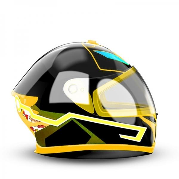 Helmet Light Strip Control Adjustment Three Mode EL Waterproof Lamp Strip - Yellow