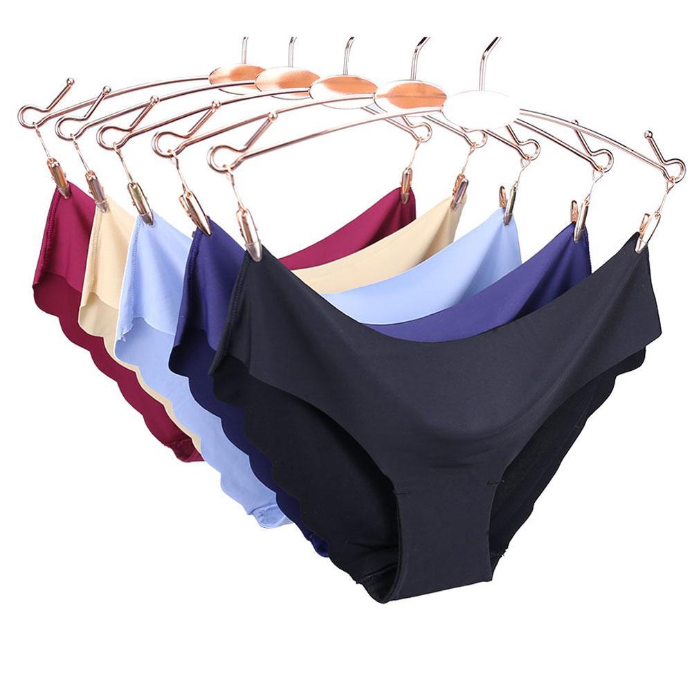 High Quality Women's Seamless Panties Solid Ultra-thin Underwear Sexy low-Rise Ruffles Briefs Lingerie