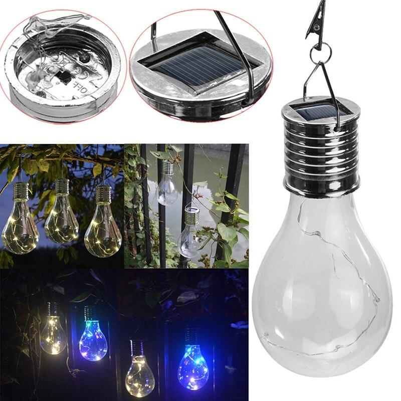 Solar Light Bulb 5LED Waterproof Solar Rotatable Outdoor Garden Camping Hanging LED Light Lamp Bulb Decoration Light
