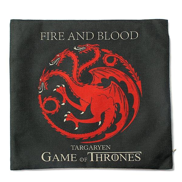 Honana WX-118 Thrones Games Pillow Case Throw Car Sofa Seat Cushion Cover - House Targaryen Deep Gray Printed