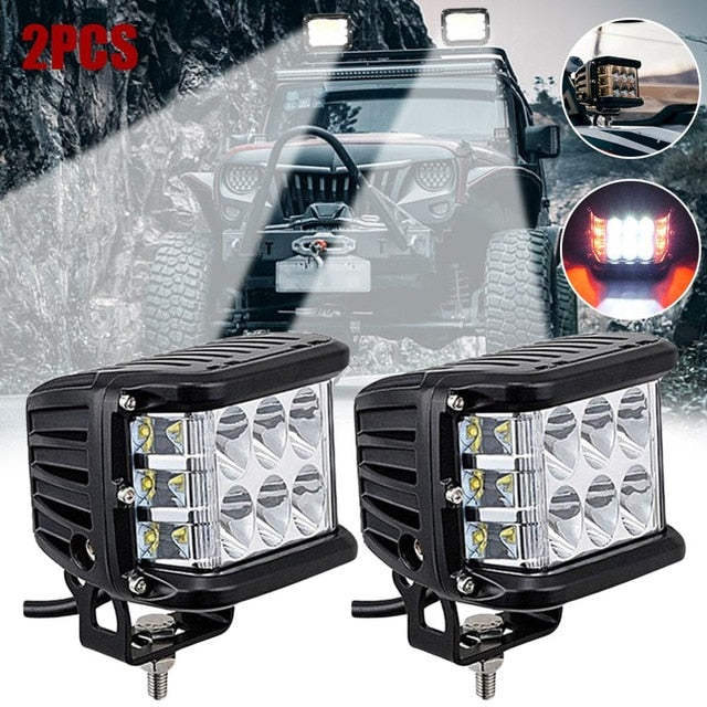 2PCS 45W Three-sided LED Work Light Three-sided spotlight LED car off-road vehicle modified light