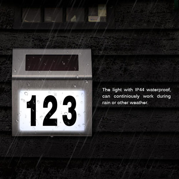 House Number Outdoor LED Solar Light  Door  Plate Home Address  And Letters Waterproof Doorplate