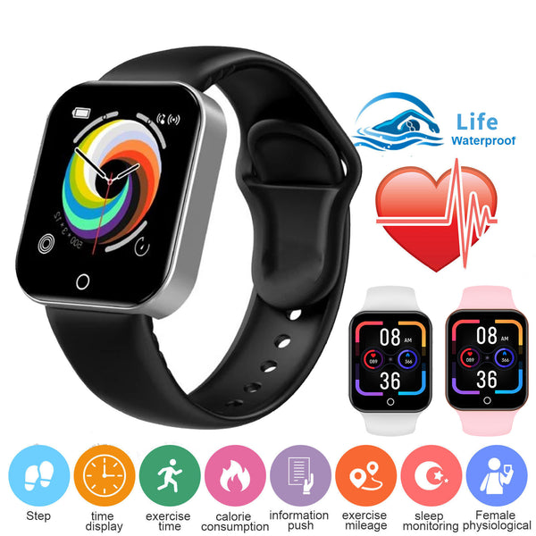 I7 Smart Watch for Women Men Kids Fitness Tracker Heart Rate Monitor Music Control Clock Digital Electronic Wristwatches