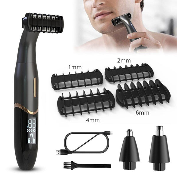 New 3in1 LCD Display Precision Shaver Nose Hair Clipper  Eyebrow Trimmer Wireless Rechargeable Multipurpose Full Body Trimmer
