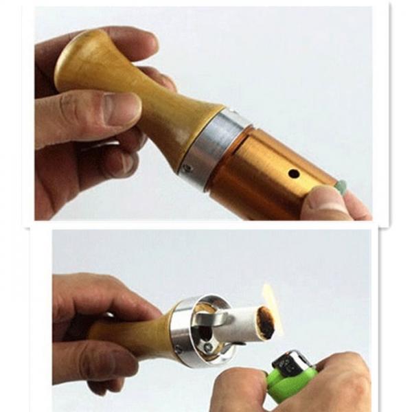 Jade Moxibustion Massage Stick Facial Body Beauty Instrument Wood Color & White