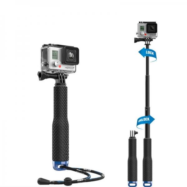 KingMa Portable Selfie Stick Universal Sport Cam Accessory with Mount Clip for Smart Phone Blue