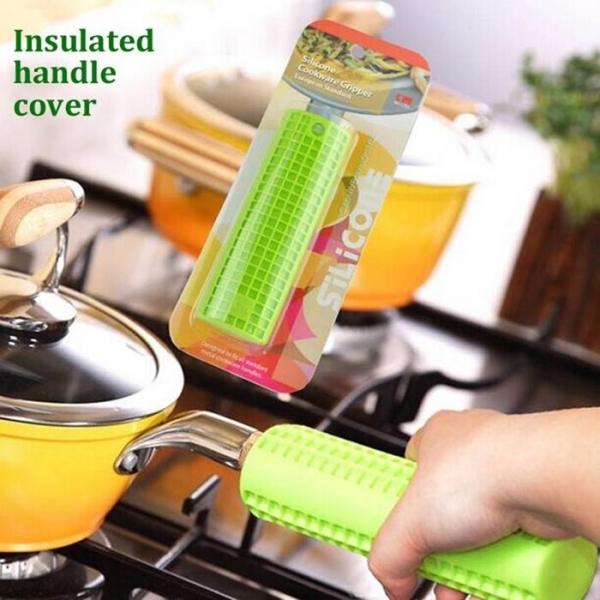 Kitchen Anti-slip Silicone Insulated Pan Handle Cover Random Delivery