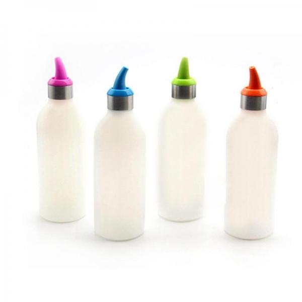 Kitchen Plastic Squeeze Bottle Condiment Dispenser For Sauce Vinegar Oil Ketchup Jam Mayonnaise Cruet Cooking Tools 450ml - Blue