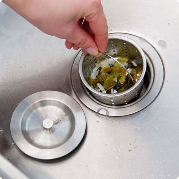 Kitchen Sink Drainer Lid Pool Basket Water Funnel Sink Basin Strainers Bathroom Kitchen Waste Bin Filter Stopper - L