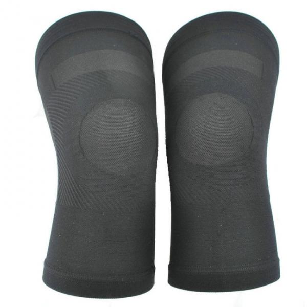 Knee Brace Support Elastic Sleeve Socks Single Leg Muscles Protection Compression Protecter - Black& L
