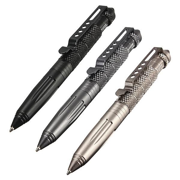 LAIX B2 Aluminum Alloy Self Defense Protection Tactical Pen Glass Breaker Silver Grey