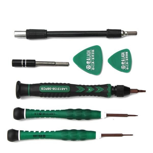 LAOA Precision 38-in-1 Repair Tools Kit S2 Alloy Steel Ferramentas for Phone PSP Green