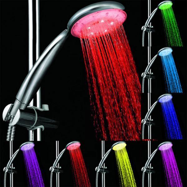 LED Color Changing Hand Shower Sprayer for Bathroom Silver