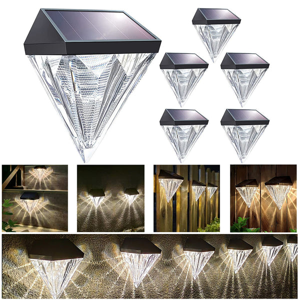 High-end Solar Diamond Light LED Wall Light Solar Fence Light Outdoor Wall Light Stair Light Waterproof Step Light Outdoor Light
