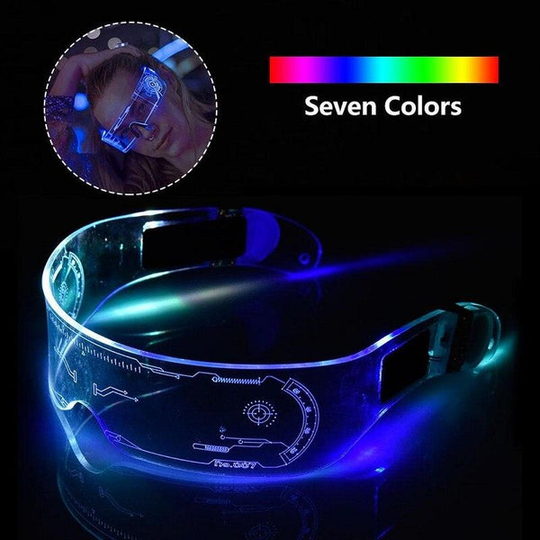 LED Flashing Glasses Light Up Colorful EL Luminous Glasses Cosplay Decoration Bar Party Disco Bengdi Dress Up Future Technology Sense Toy