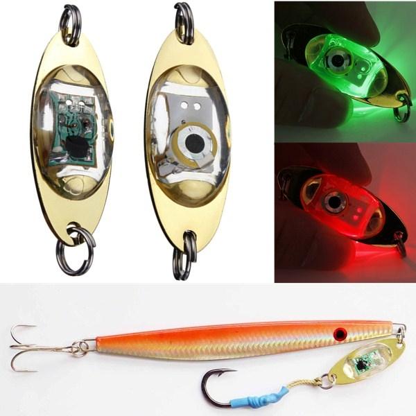 LED Green Light Bait Deep Drop Underwater Flashing Lamp Metal Light Bait Golden