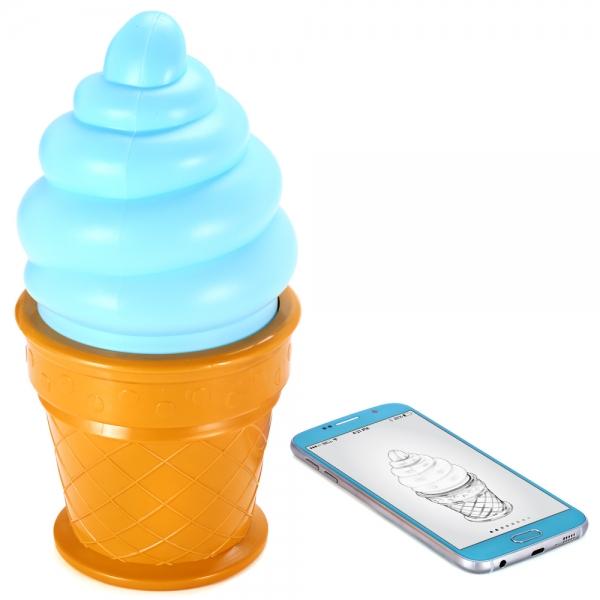 LED Ice Cream Cone Night Light Table Desk Lamp for Kids Room Decor Light Blue