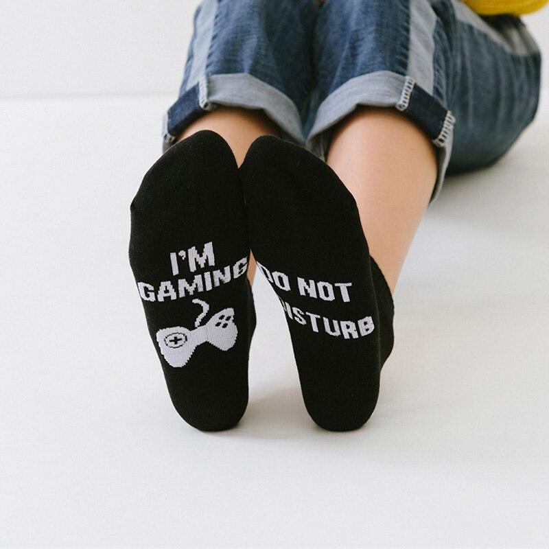 La MaxPa Cotton Sock Do Not Disturb I'm Gaming Men Women Socks Great Gift for Game Lovers socks Humorous Words Print socks