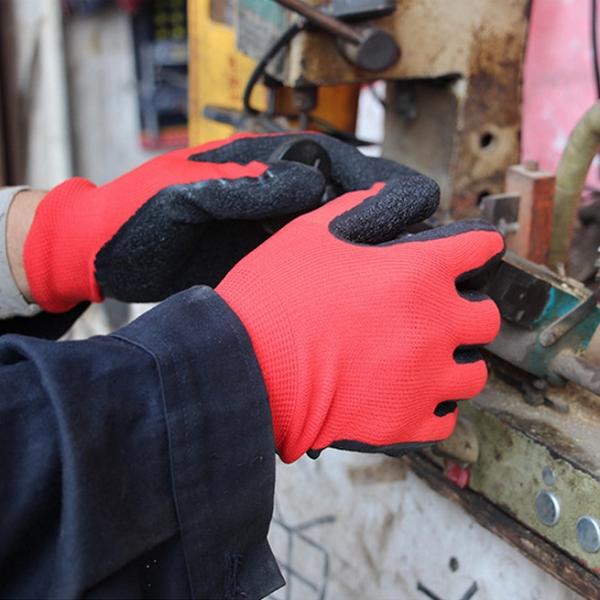 Latex Gardening Gloves Labor Safety Working Gloves-Coffee  XL