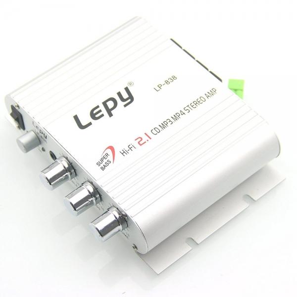 Lepy LP-838 Super Bass Hi-Fi 2.1 Stereo Amplifier for AMP PC Car Home Play White