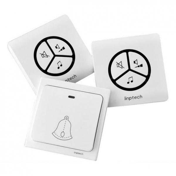 Linbell G1 Wireless Doorbell Self-generating Electricity Waterproof Automatic Generation Intelligent Pairing Doorbell 1-to-2 White US Plug