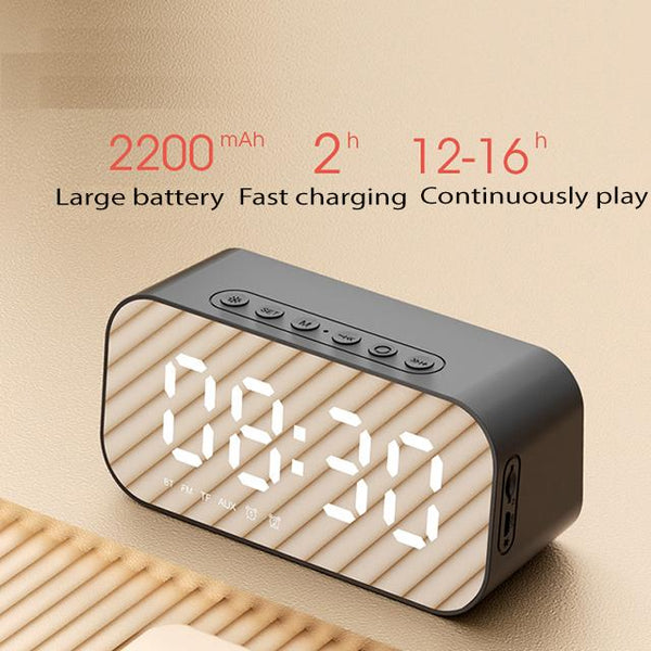 Havit M3 Wireless bluetooth Speaker LED Display Dual Alarm Clock FM Radio TF Card Stereo Bass Speaker with Mic