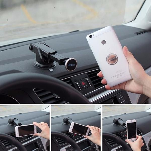 MEIDI Magnetic Phone Holder Stand Suction Car Center Console Windshield for iPhone Samsung Xiaomi Silver