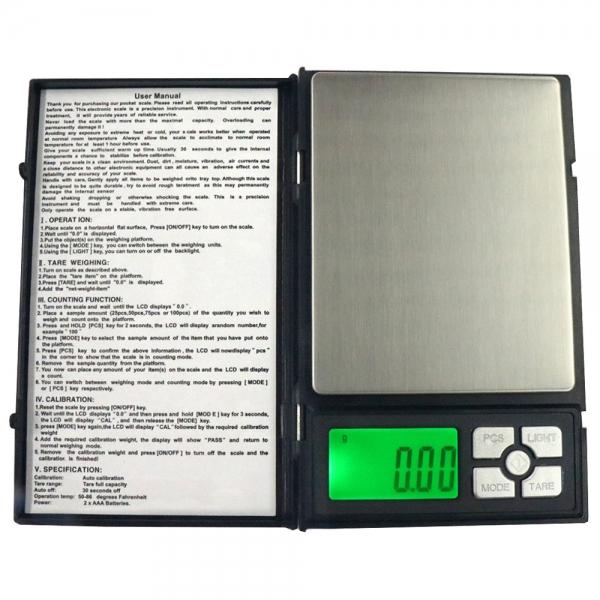 MH-1108 500g / 0.01g 1.9inch Notebook Style Precise Electronic Scale Gold Jewelry Scale