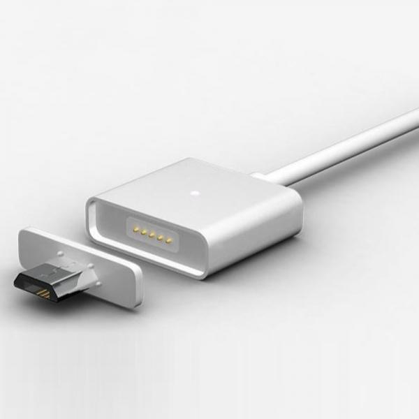 1m 2.4A Magnetic Micro USB Charger Cable Adapter Charger Silver