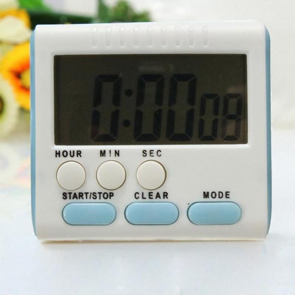 Kitchen Magnetic LCD Digital Cooking Timer Loud Count Up - Blue