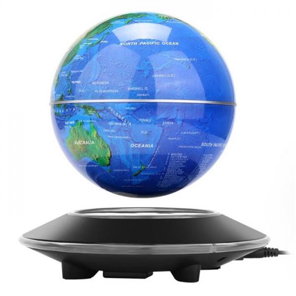 Magnetic Levitation Floating Globe World Map 6 inch Amazing Office House Decor Gift Educational Toy US Plug Dark Blue