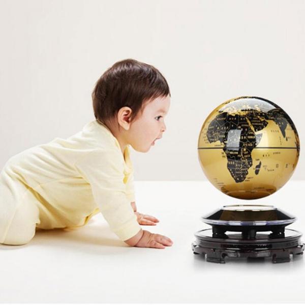 Magnetic Levitation Floating Globe World Map 6 inch Amazing Office House Decor Gift Educational Toy US Plug Golden