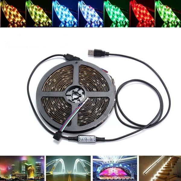 TikTok lights 5M DC 5V RGB LED Strip Light Waterproof w/ 44 key Controller