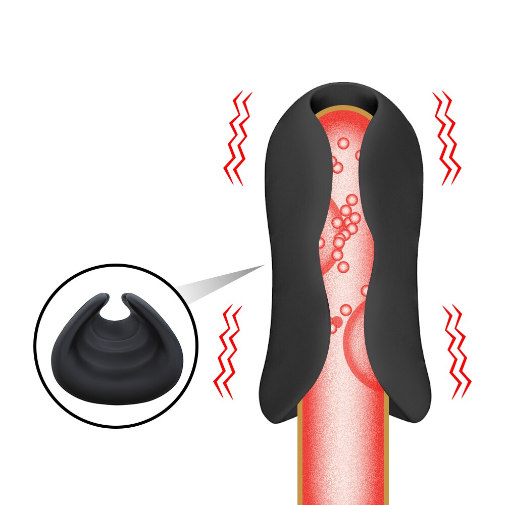 Male Masturbator Penis Training Enlargers Extend Pump Cock Vibrating Exercise Heating Men Sex Time Delay Device