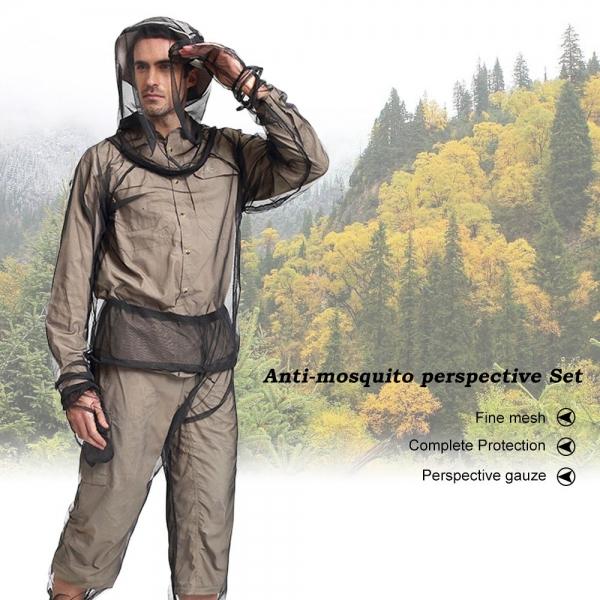 S/M Unisex Anti-Mosquito Suit, Repellent Jacket Mesh Hooded Suits Ultra-fine Insect Protective for Fishing Hiking Camping Gardening