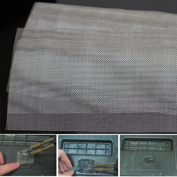 Mesh Grille Net Panels Universal Front Stainless Steel Glue Car Bumper Repairing Mouldings Fix