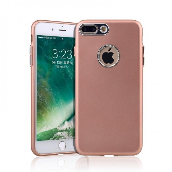 Metallic Paint Buttons TPU Soft Case Phone for iPhone 7/8 Plus Rose Golden