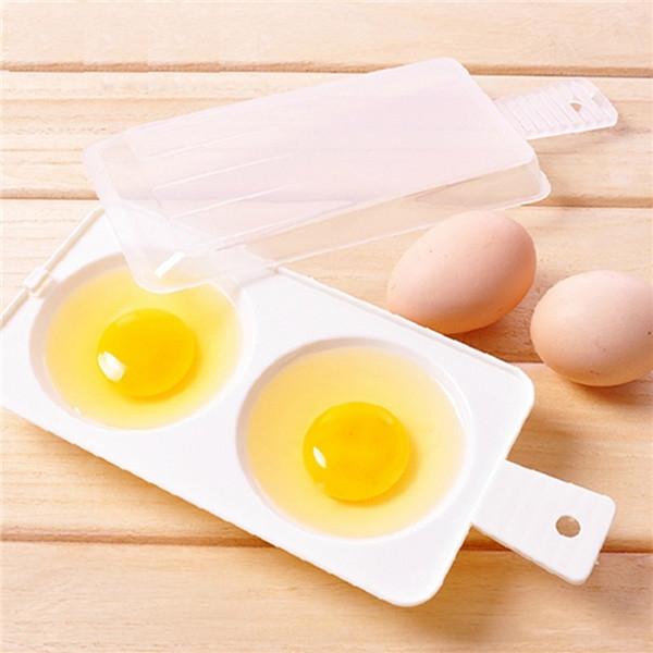 Microwave Two Eggs Poacher Cooker Kitchen Tool for Sandwich Breakfast