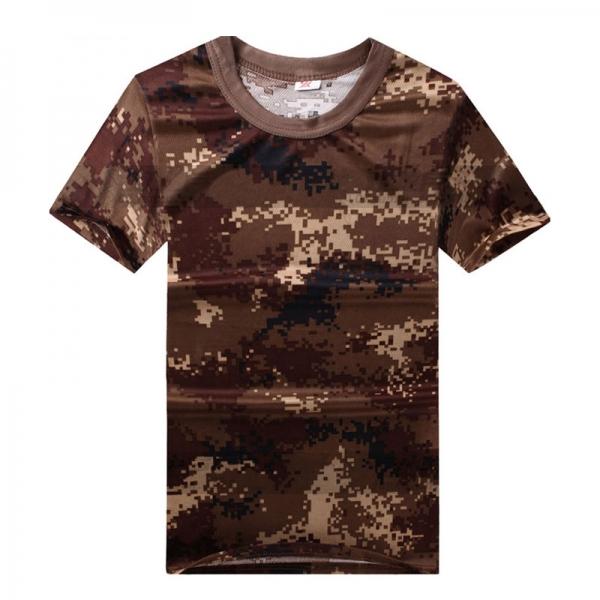 Military Camouflage Short Sleeve Crewneck T-Shirt Breathable Quick-drying Camo Top - Size 4XL #03