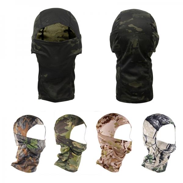 Military Tactical Hunting Camouflage Balaclava Face Mask Airsoft Paintball Gear Motorcycle Ski Cycling Protect Full Face Mask - Black