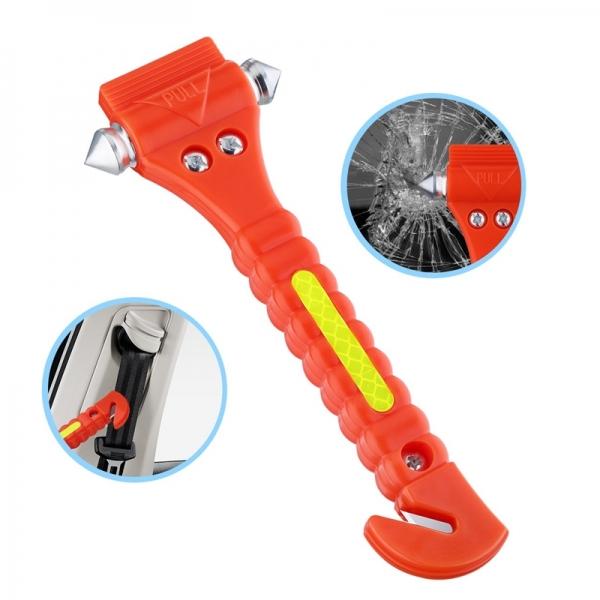 Mini Car Safety Life Saving Escape Emergency Hammer Seat Belt Cutter Window Glass Breaker Car Rescue Hammer Red