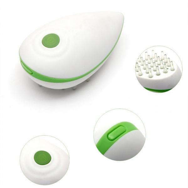 Mini Electric Scalp Head Massager Blood Circulation Promotion Vibrating Comb Green