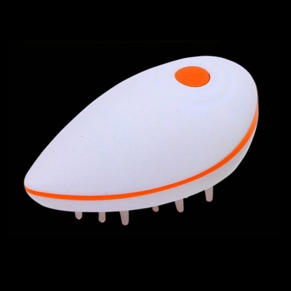 Mini Electric Scalp Head Massager Blood Circulation Promotion Vibrating Comb Orange