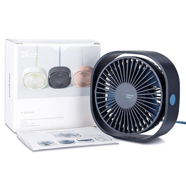 Mini Fan USB Desktop 3 Speed Personal Portable Cooling Fan with 360 Rotation Adjustable Angle for Office Household Traveling Car