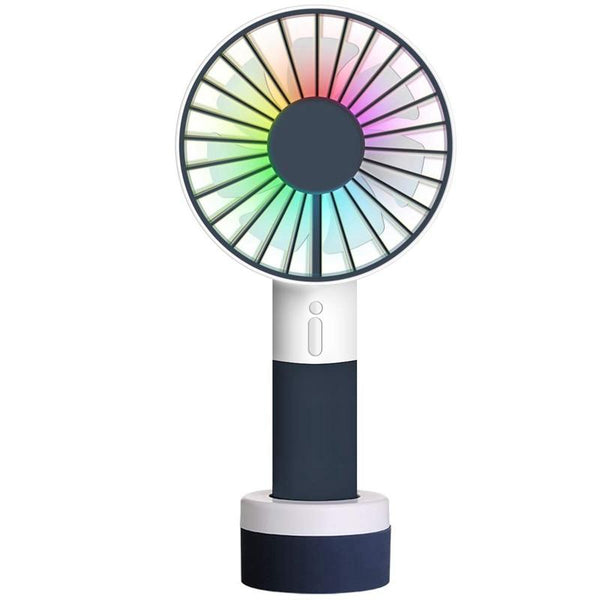 Mini Handheld Fan With Color Light Portable Rechargeable Usb Fan Desk Table Fan