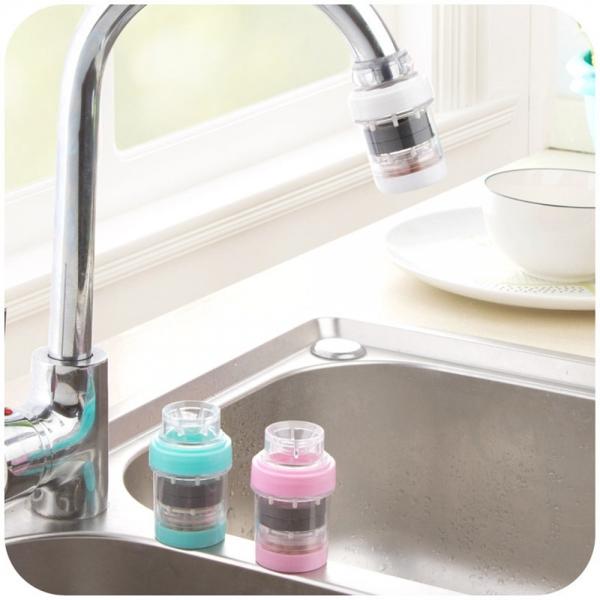 Mini Stone Magnetization Water Filter for Kitchen Bathroom Faucet White