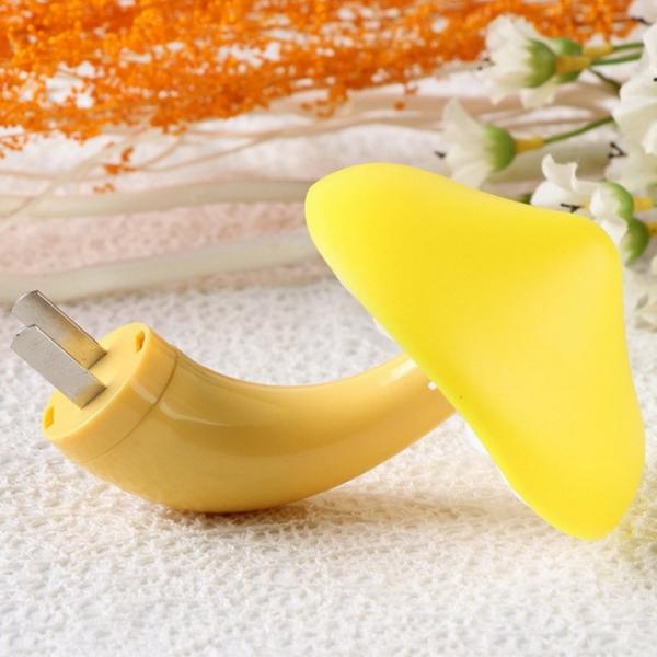 Mini Mushroom Wall Night Light Light-controlled Bedroom Lamp Yellow